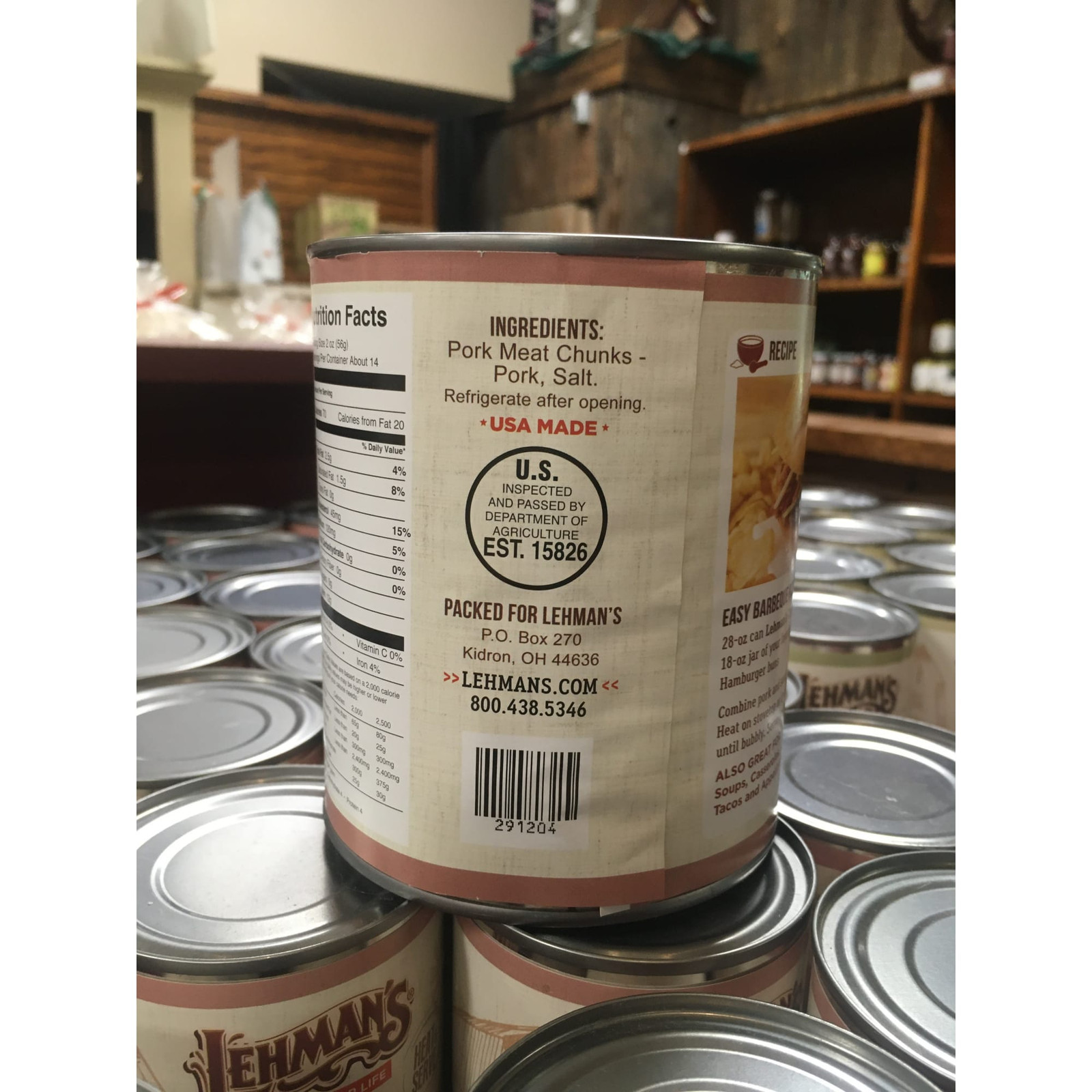 Lehman’s All Natural Canned Meat, USA Made Ready to Eat, 28 oz, Case of 12