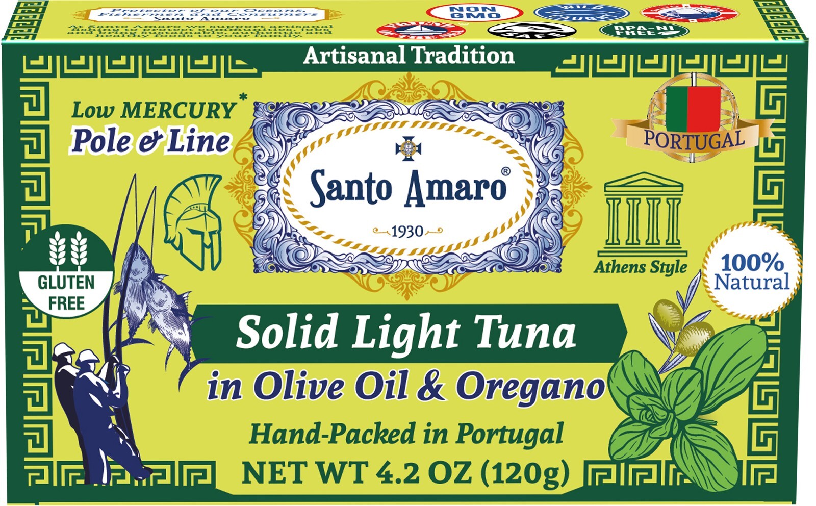 6 Pk: Santo Amaro Pole & Line Wild Tuna Fillets in Virgin Olive Oil – OREGANO