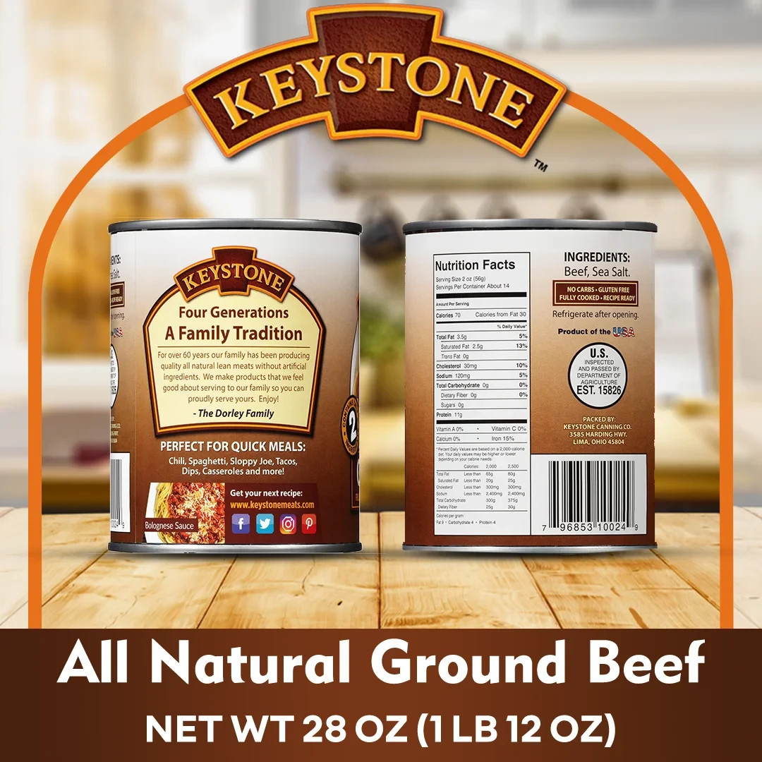 Keystone All Natural Ground Beef, 28 oz Can