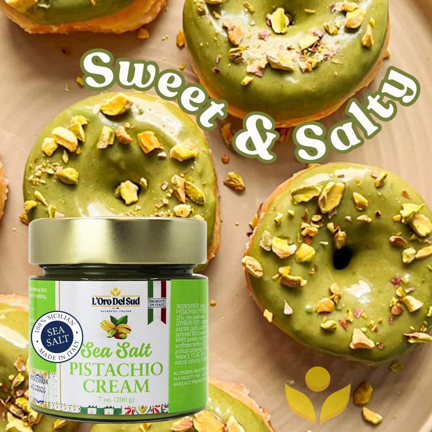 L’Oro Del Sud – Pistachio Cream with Sea Salt, Sicilian Sweet & Salty Pistach…