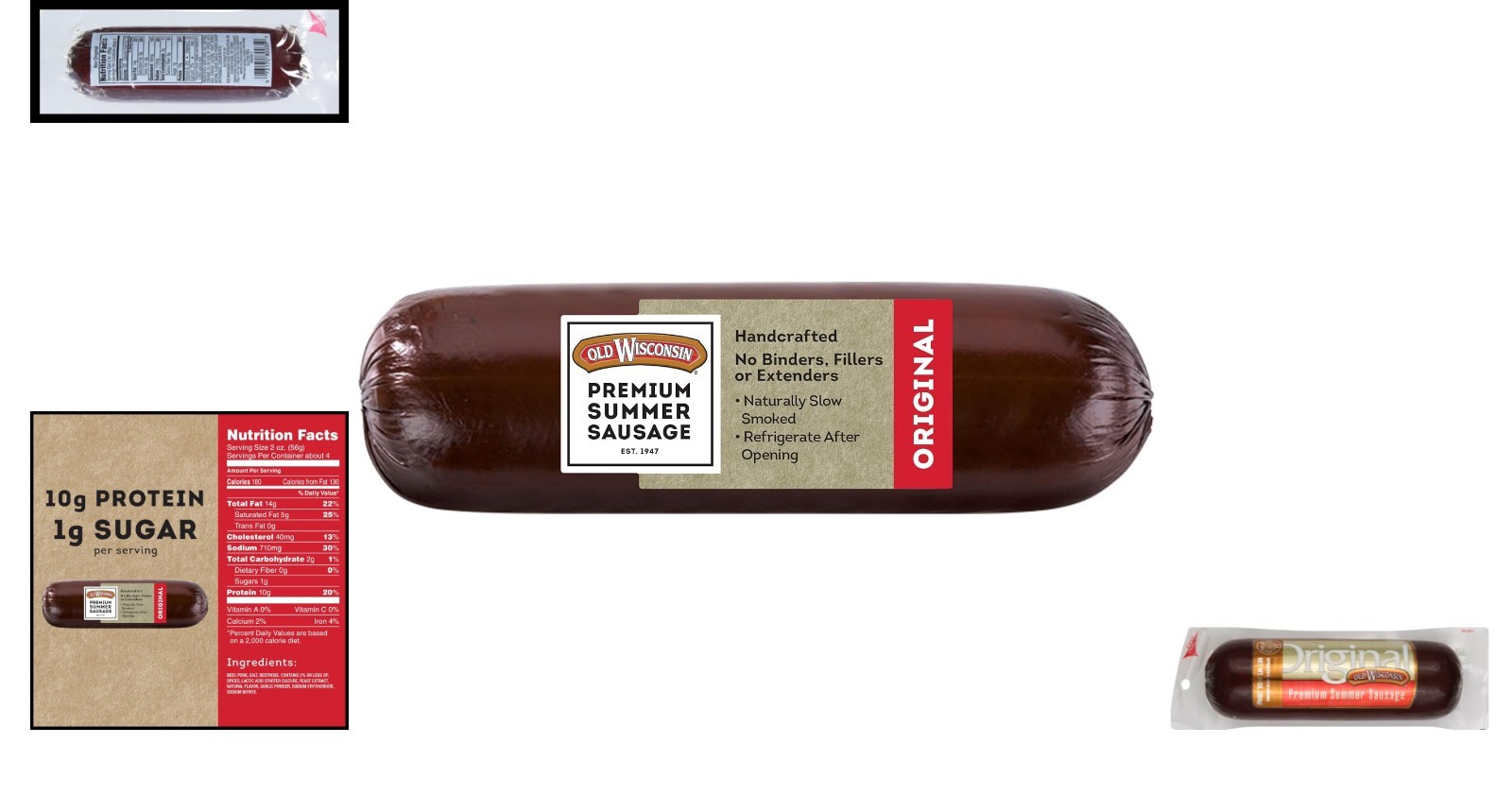 Charcuterie-Quality Summer Sausage – Gluten-Free, High Protein, 8 Ounce Stick