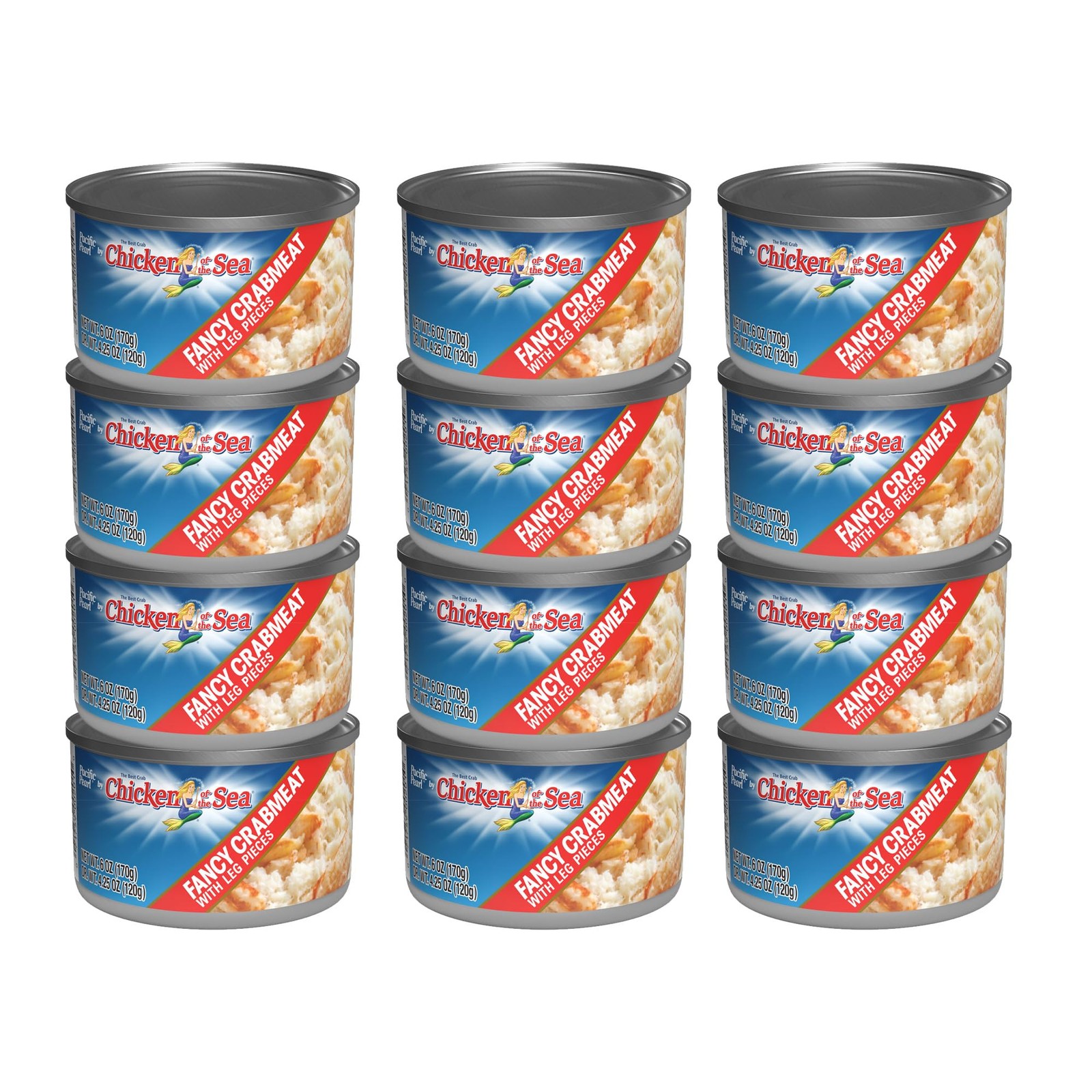 Fancy Crabmeat with Leg Pieces 6 oz. Can (Pack of 12)