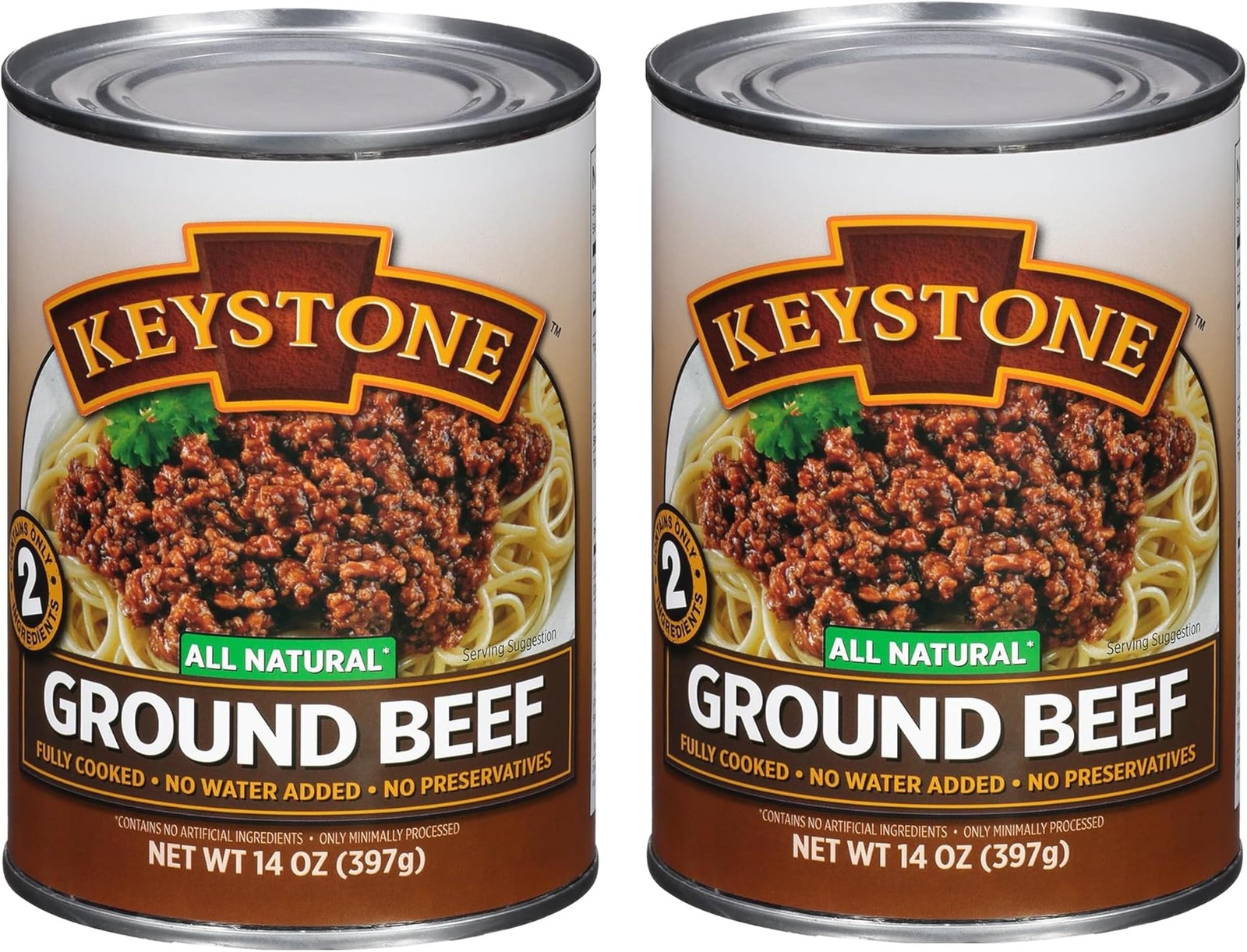 Keystone Meats All Natural Heat and Serve Ground Beef 14 Oz Fully Cooked Cann…