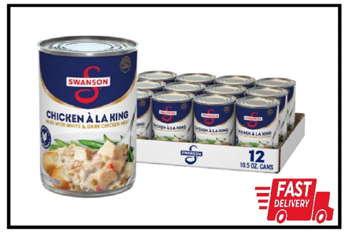 Swanson Canned Chicken a la King 10.5 oz – 12 Cans Bulk Pack for Meal Prep