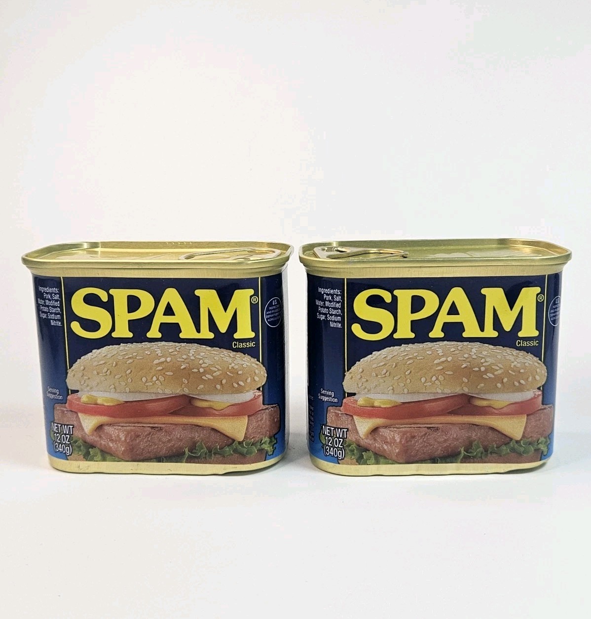 2 Pack SPAM Classic canned Meats, 12 oz Aluminum Cans BB 10/2028
