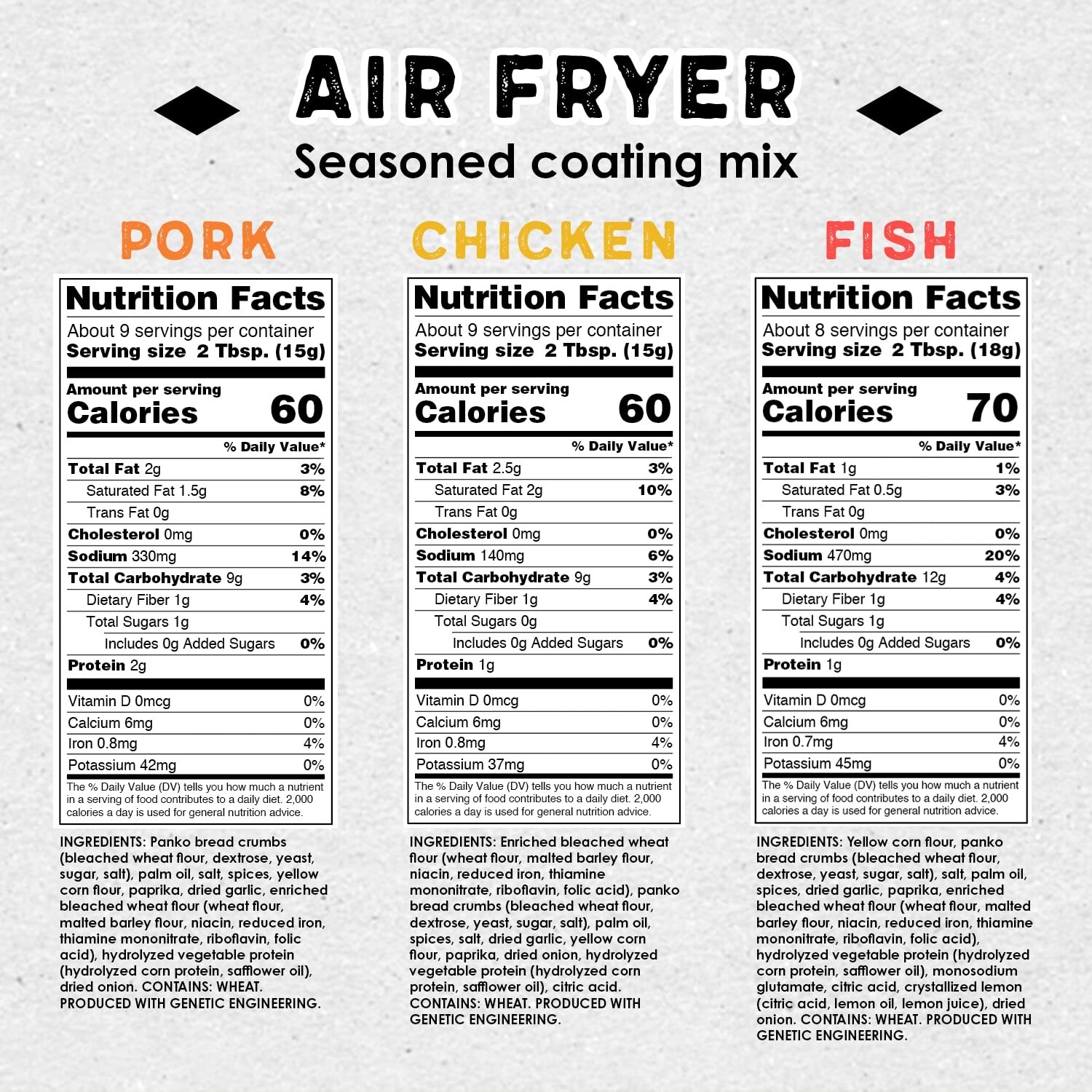 6-Pack Air Fryer Seasoning Mix – Chicken, Fish & Pork – Maximize Flavor & Crunch