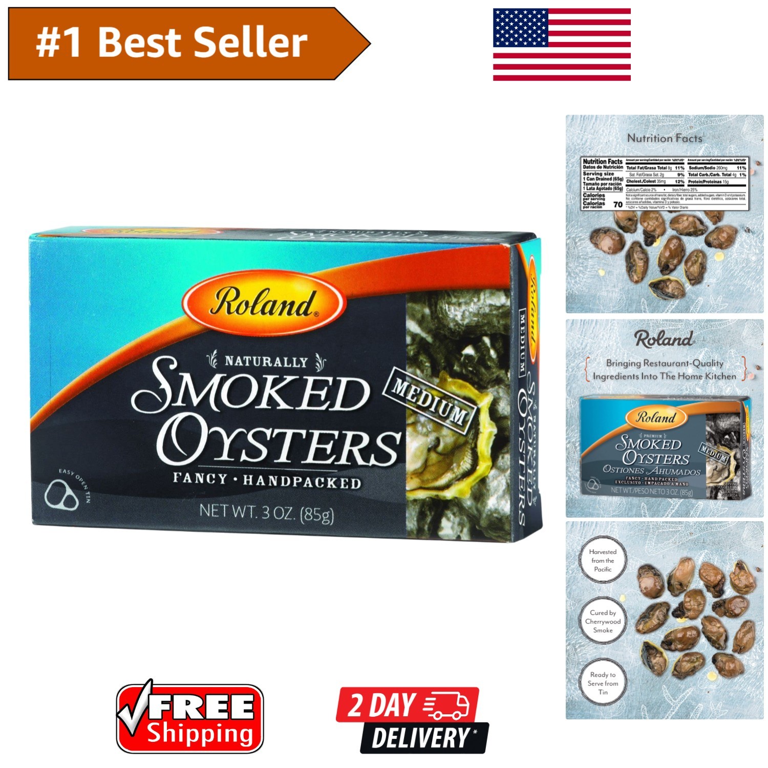 Handpacked Wild Caught Smoked Oysters in Oil – 3 Ounce for Culinary Creations