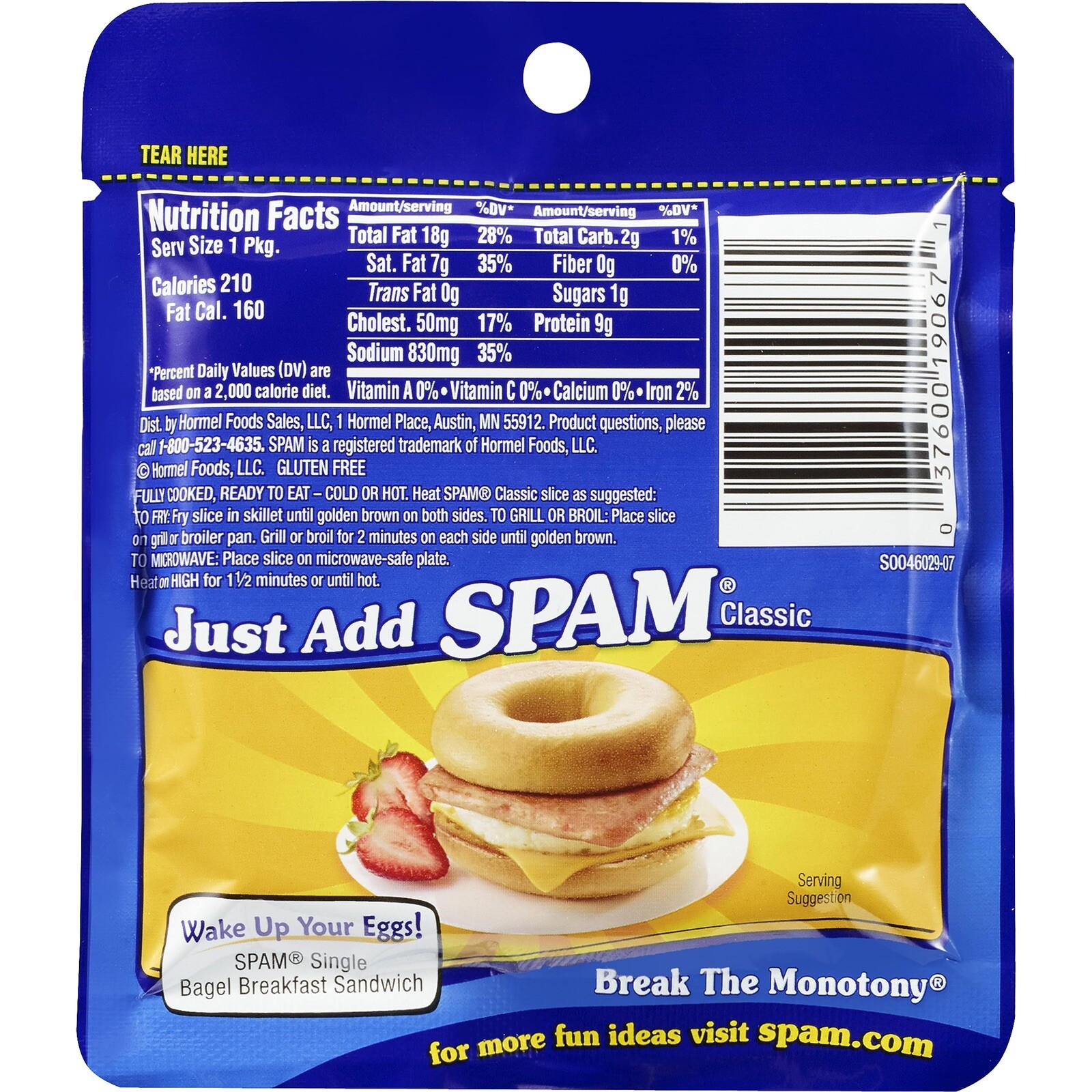 Spam 🍳Single Classic 🥪 2.5 Ounce Pouch (Pack of 24)
