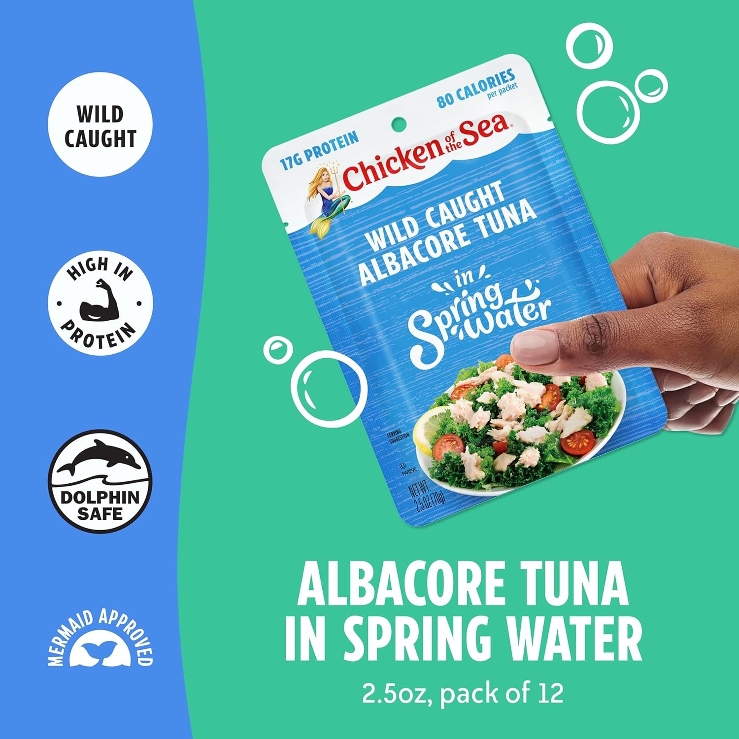 Chicken of the Sea Albacore Tuna in Water 2.5oz Packets Pack of 12