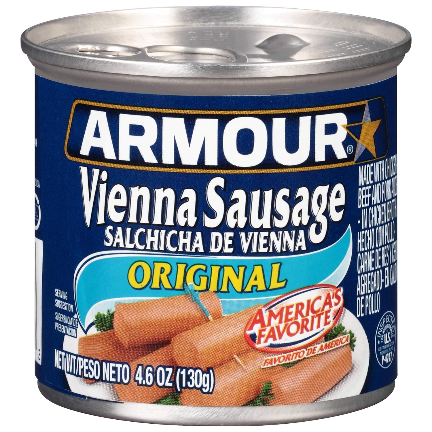 Original Armour Star Vienna Sausage Canned Sausage in Oil 4.6 OZ Pack of 48