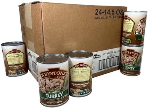 Keystone Meats All Natural Canned Turkey 14.5 Ounce Long Term Shelf Life Emer…