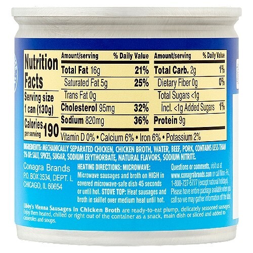 Libby’s Vienna Sausage, Canned Sausage, 4.6 OZ (Pack of 18)