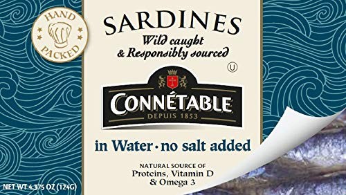Sardines | Connetable | in Water | No salt added | 4.375 Ounce |…