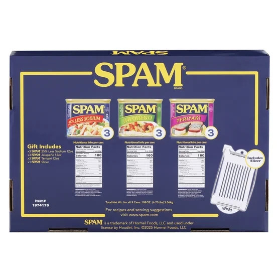 SPAM MEAT BEEF 3 VARIETY FLAVOR HOLIDAY GIFT SET FOR MEN LITE TERIYAKI JALAPENO