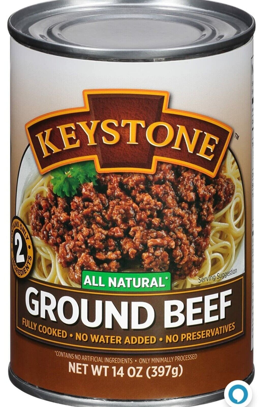 2 Cans – Keystone Meats Natural Ground Beef Fully Cooked 14 oz No Preservatives✅