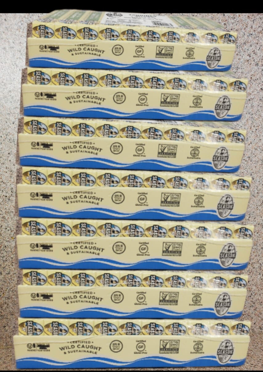 Season Sardines in 100% Olive Oil, 4.375-Ounce Tins PACK OF 70- FREE SHIPPING