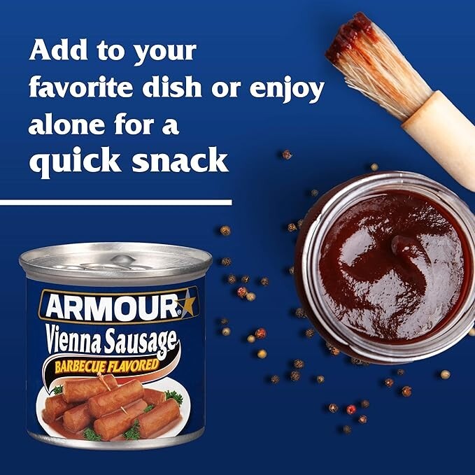 Armour Star Vienna Sausage Barbecue Flavored Canned Sausage 4.6 oz Pack of 6