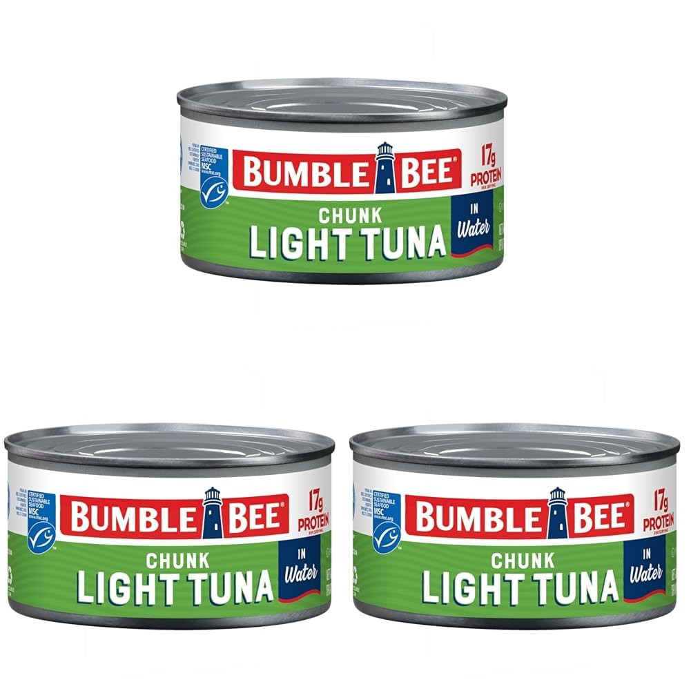 Chunk Light Tuna In Water 5 oz Cans Pack of 10 Wild Caught Skipjack Tuna 23g