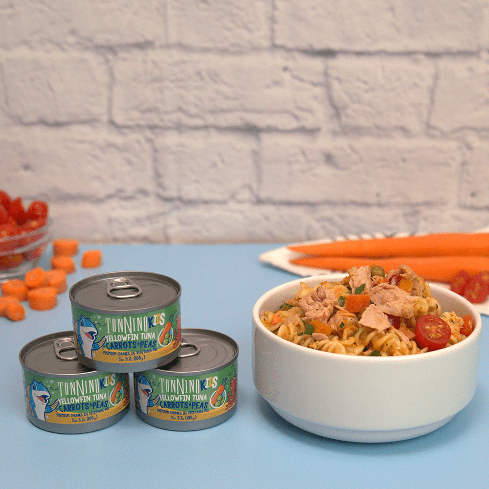 (3 pack) Tonnino Premium Yellowfin Tuna chunks with carrots, 3.7 oz, Can