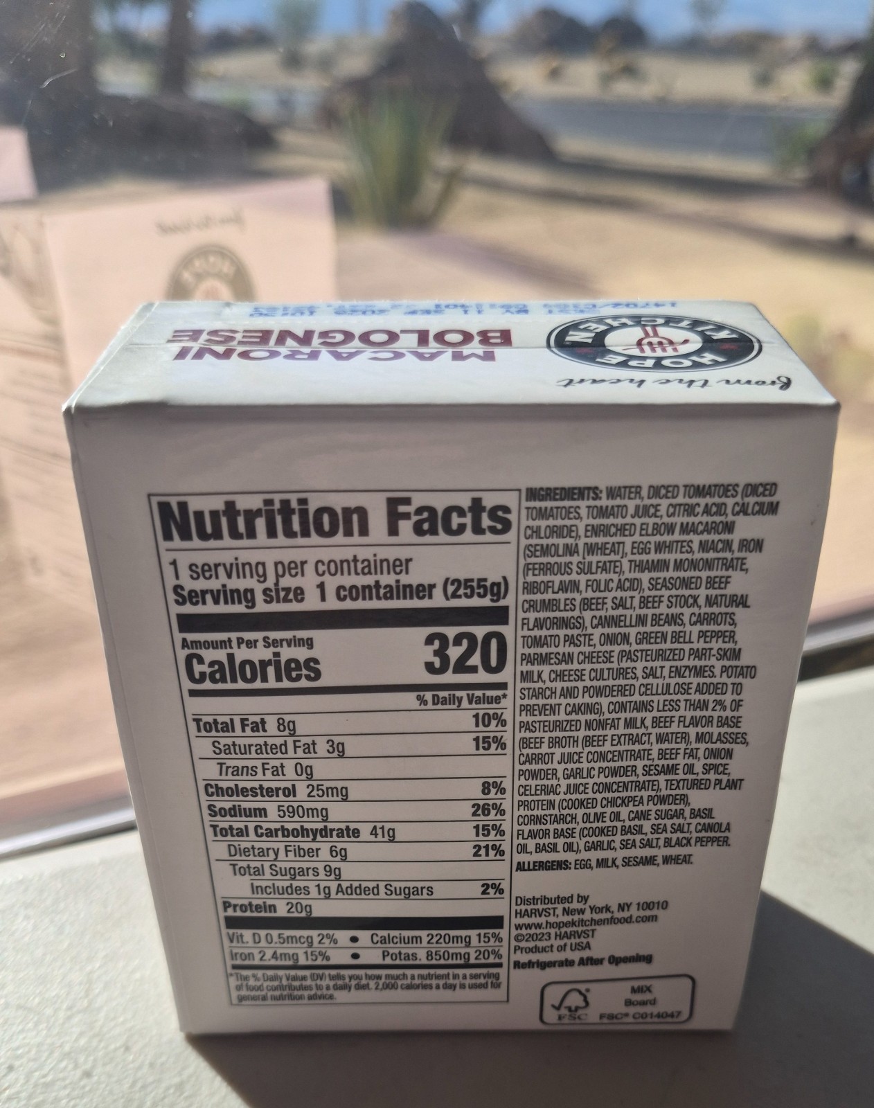 HOPE KITCHEN Macaroni Bolognese from the heart entree protein 9 oz