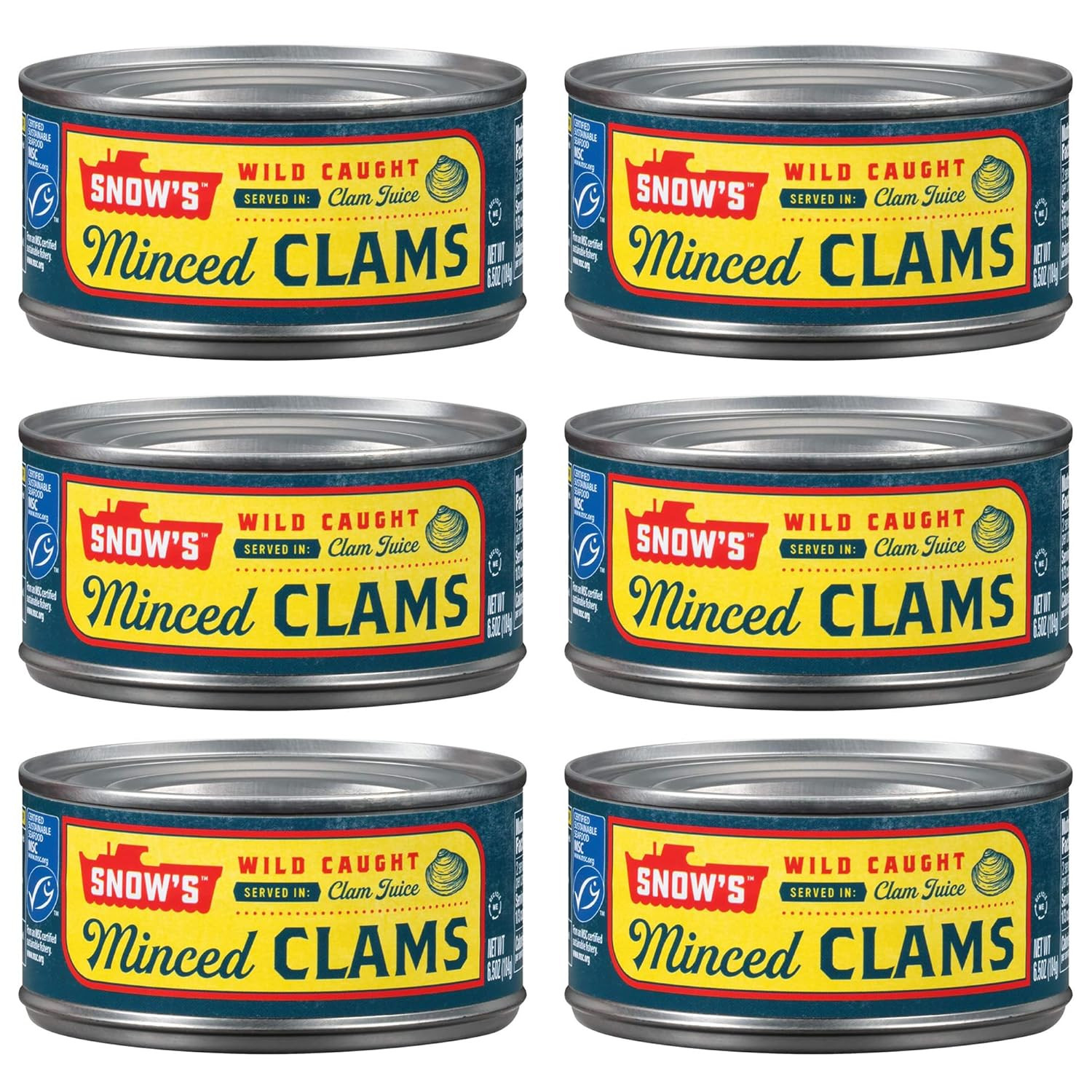 Wild Caught Minced Clams Canned, 5G Protein per Serving – Keto Friendly, 99% Fat