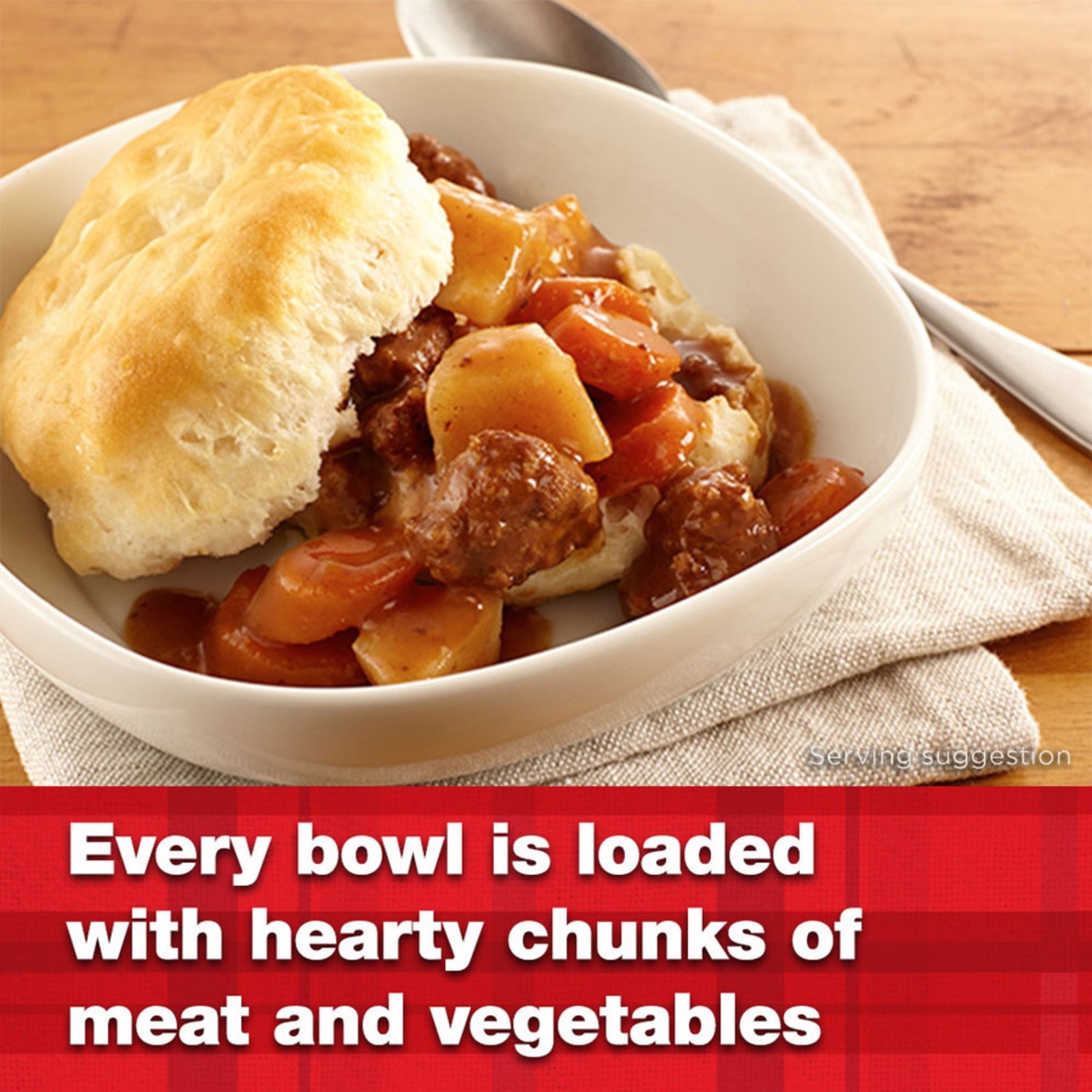 Microwaveable Beef Stew in Plastic Tray Shelf-Stable Meal 12g Protein 9 oz 3