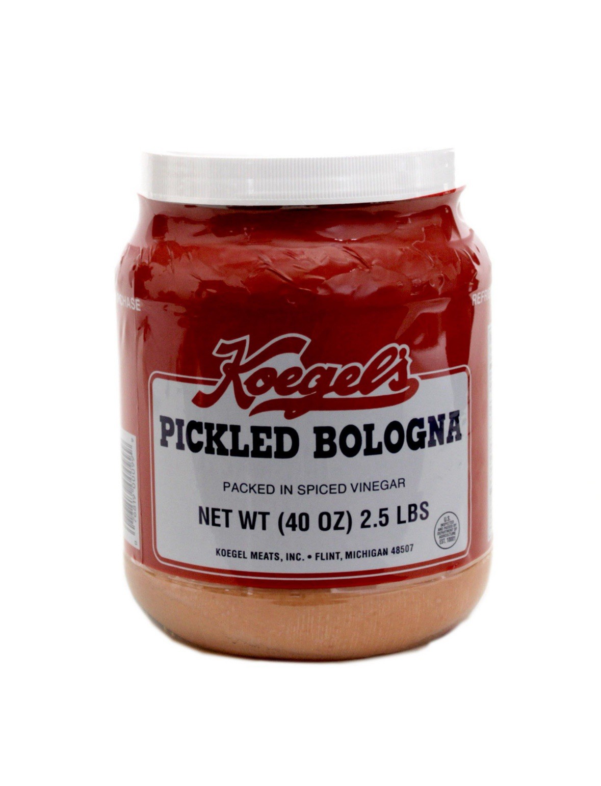 Koegel’s pickled bologna 40 Oz Jar Gluten Free Low Carb Keto Friendly MI Made