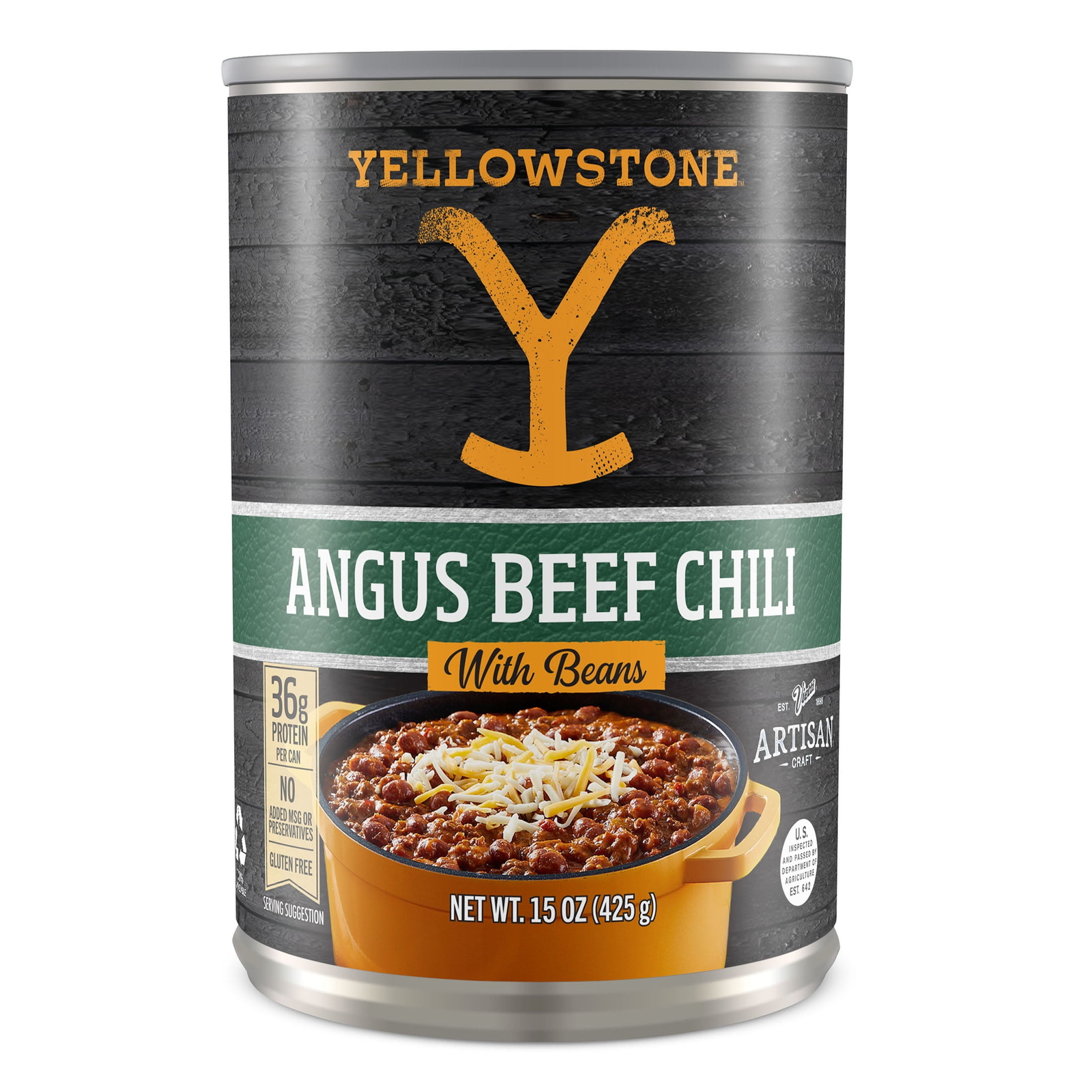 (6 pack) Yellowstone Angus Beef Chili with Beans 15 oz. Can. NEW,USA