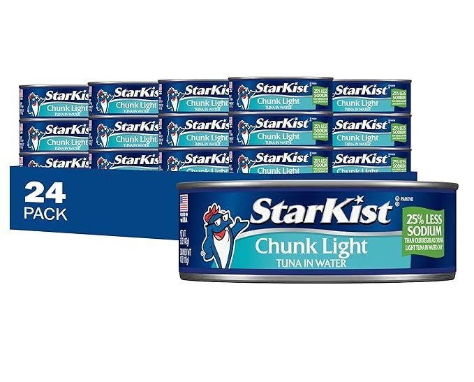 StarKist 25% Less Sodium Chunk Light Tuna in Water – 5 oz Can (Pack of 24)