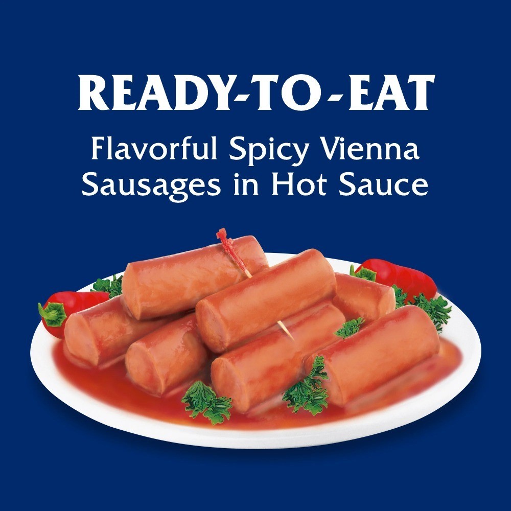 Hot & Spicy Vienna Sausage Canned Meat 12g Protein Per Serving 4.6 oz Can Pack