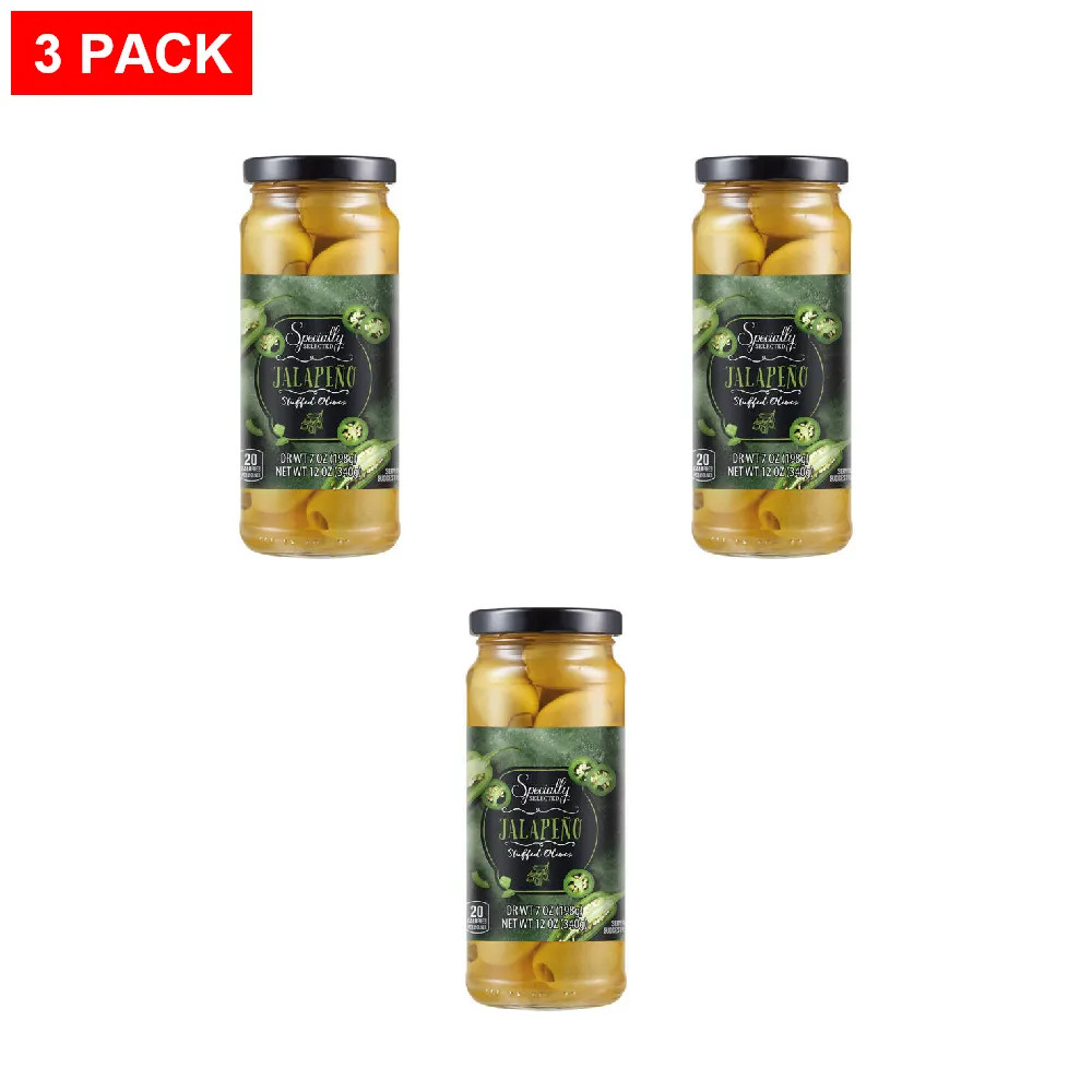 Specially Selected Jalapeno Stuffed Olives, 7 oz – Pack of 3