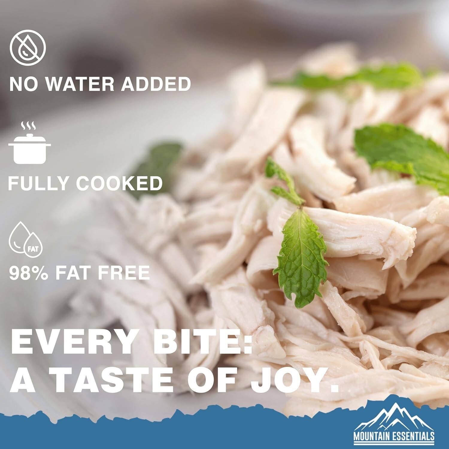 MOUNTAIN ESSENTIALS All Natural Fully Cooked Chicken 28oz, Food Pack of 6