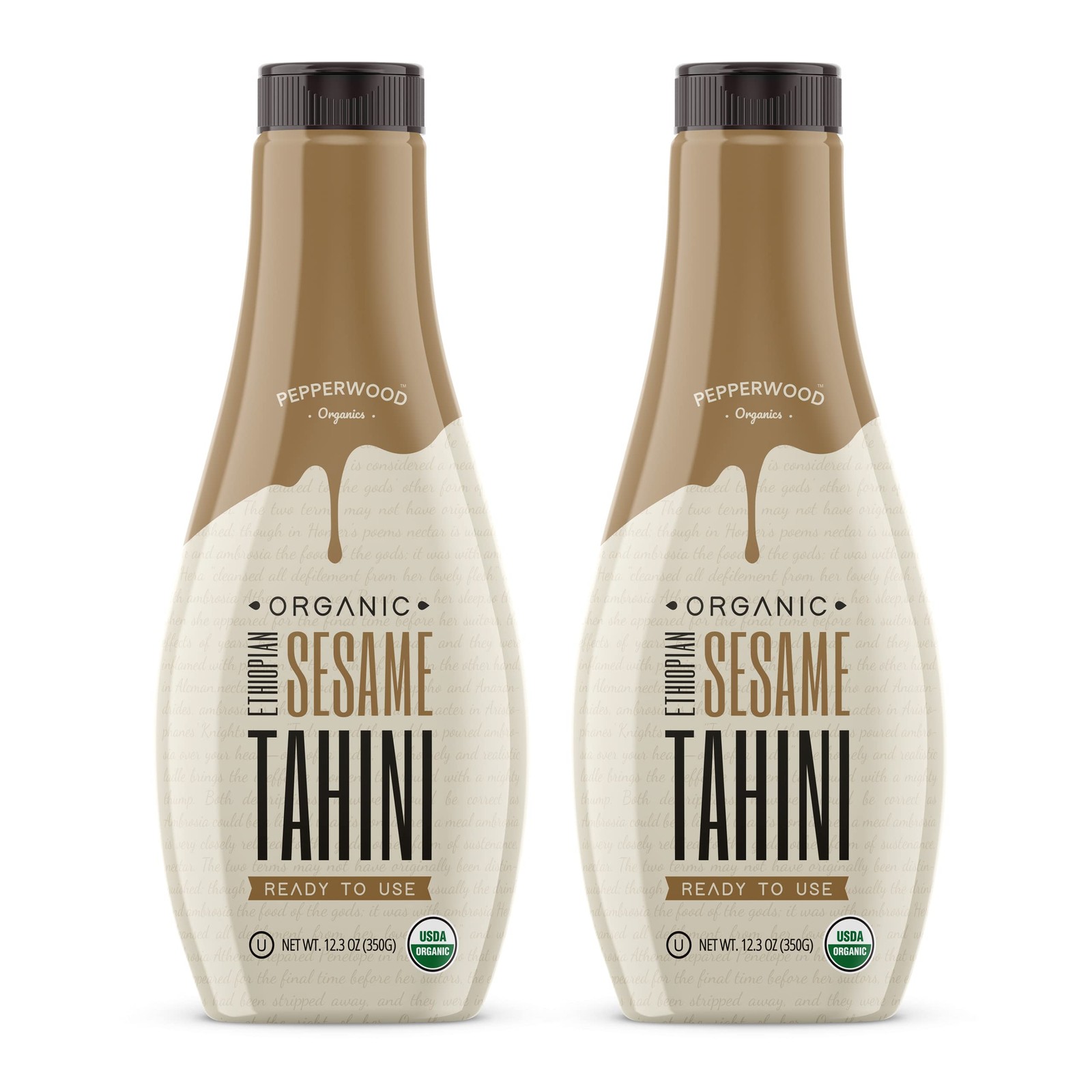 Organic Ethiopian Sesame Tahini – Squeezable Creamy & Ready Tahini Paste 12.3
