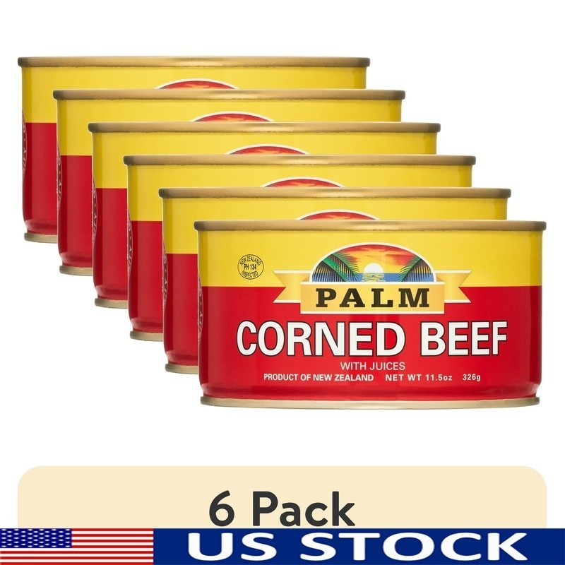 6 Pack Canned Corned Beef Juices 11.5oz Protein Rich Versatile Easy Prep Meals
