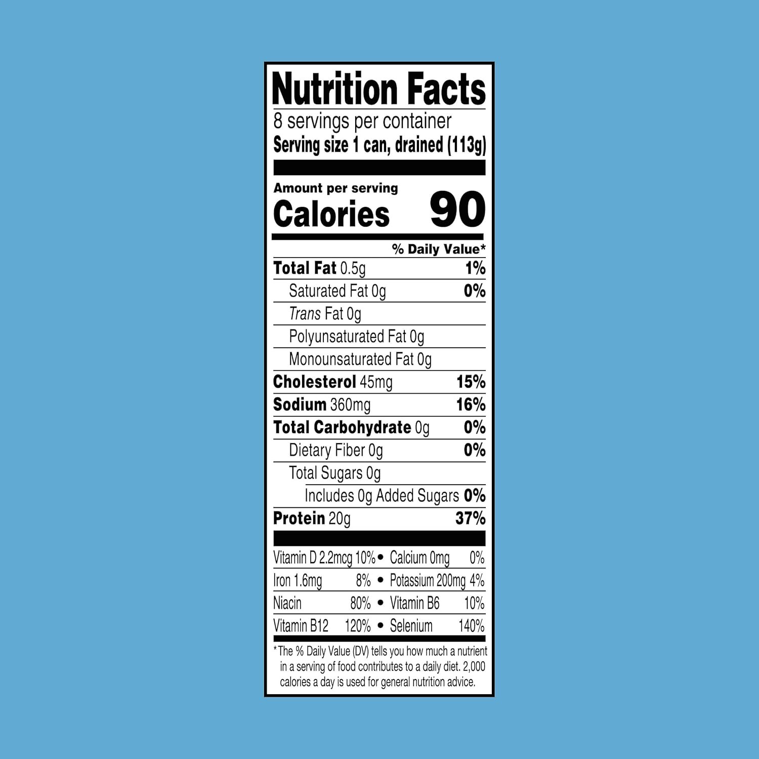 Chunk Light Tuna in Water, 5 Oz (8 Pack) Canned Tuna Fish, Wild Caught, Gluten F