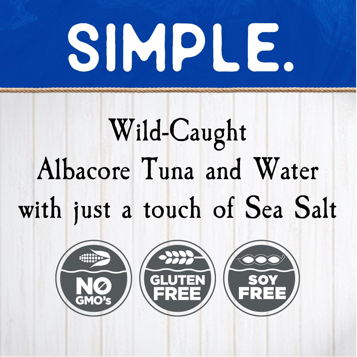 Wild Albacore Solid White Tuna in Water with Sea Salt – 4.6 Oz Can (Pack of 12)