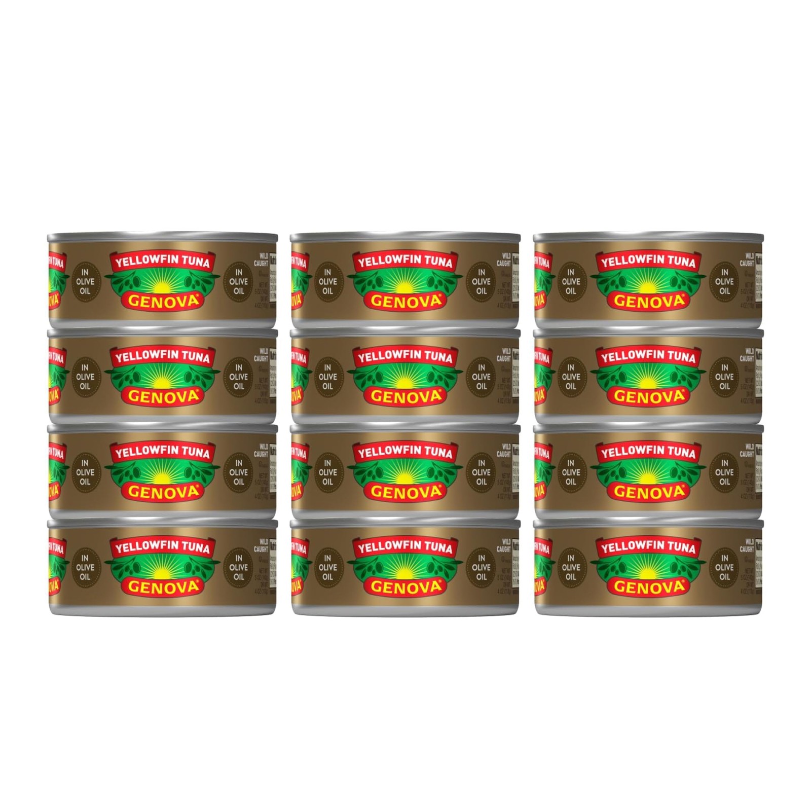 Yellowfin Tuna in Olive Oil 5 Ounce Cans Pack of 12 Wild Caught Solid Light