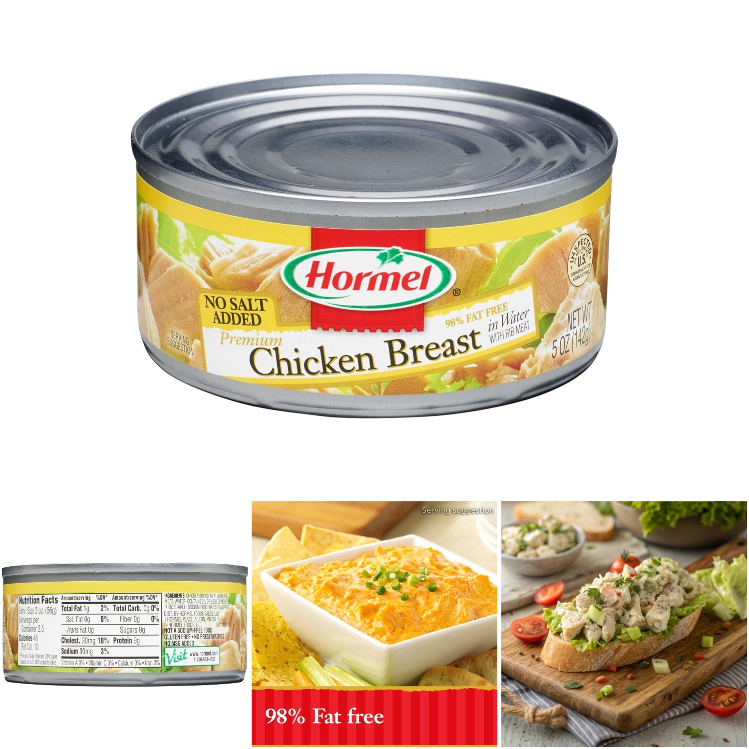 12 Pack Chunk Chicken Breast Water No Salt Added 98% Fat Free Keto Friendly