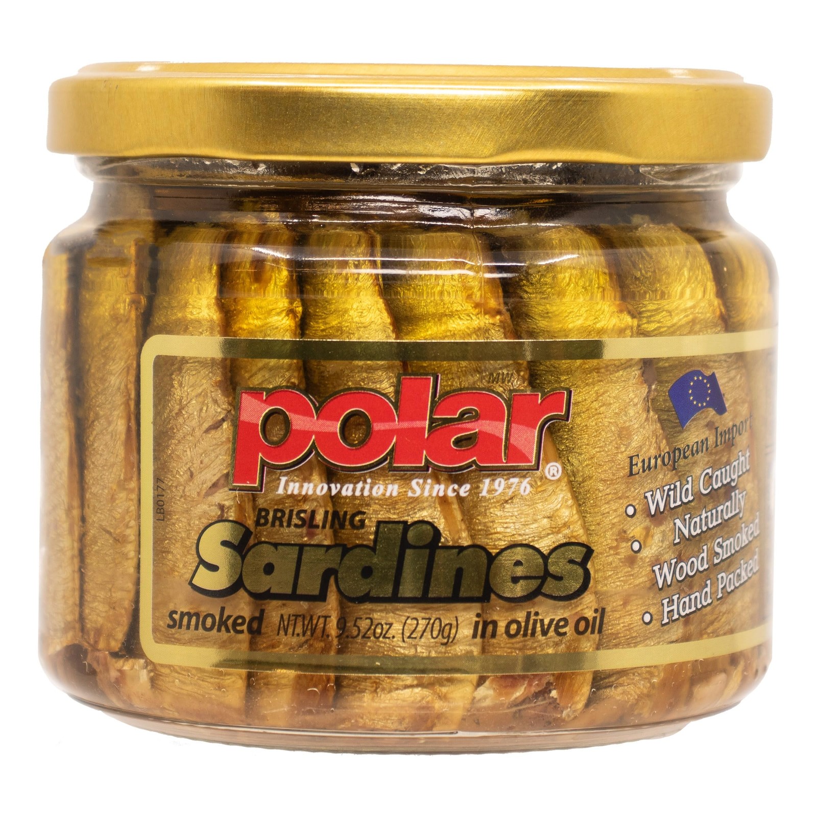 MW Polar Naturally Alder Wood Smoked Brisling Sardines in Olive Oil, 9.5oz Ja…