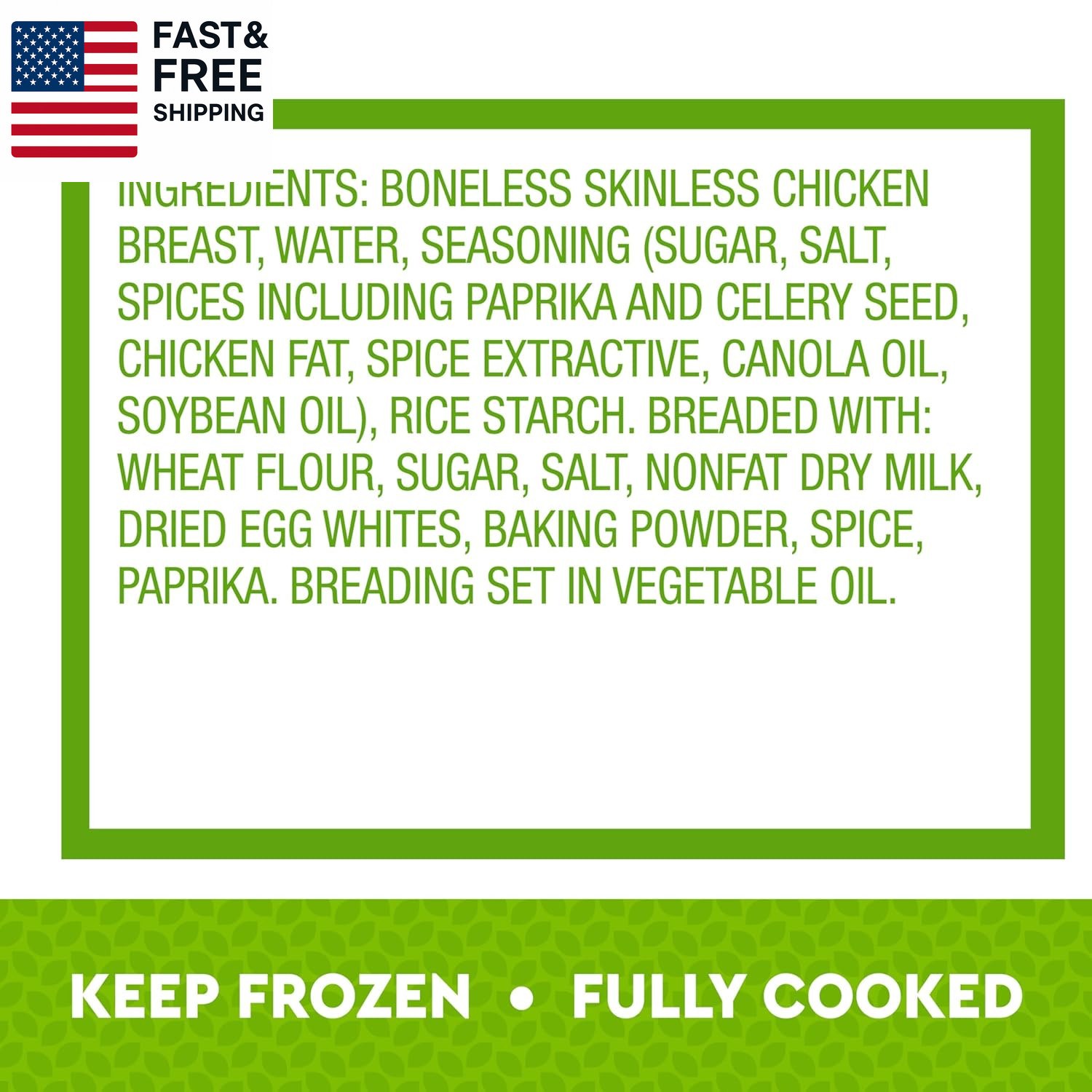 Lightly Breaded Chicken Breast Strips | Fully Cooked | 16G Protein || 1.50 LB