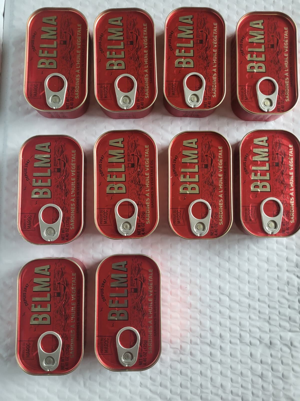 BELMA SARDINES 4.4 oz in vegetable oil 125g pack of 10