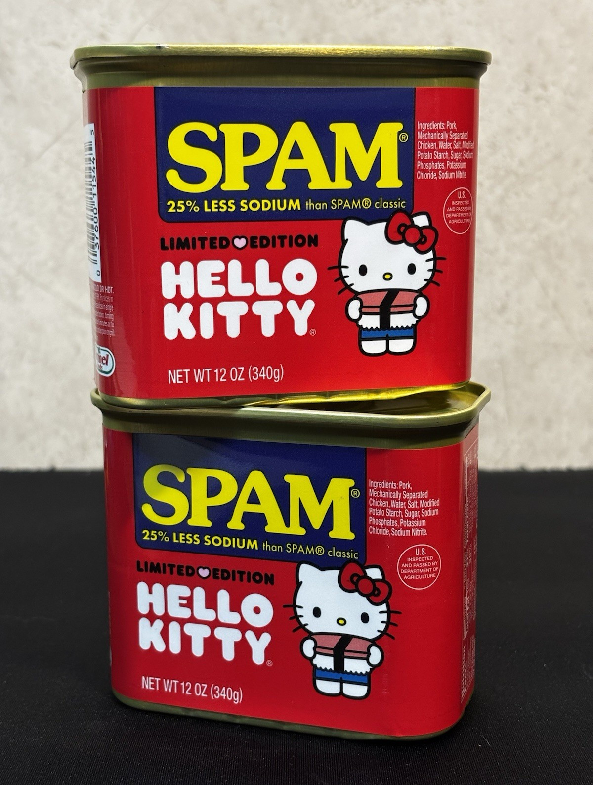 SPAM 25% Less Sodium Limited Edition Hello Kitty Pork Meat 12 oz Cans 2-Pack