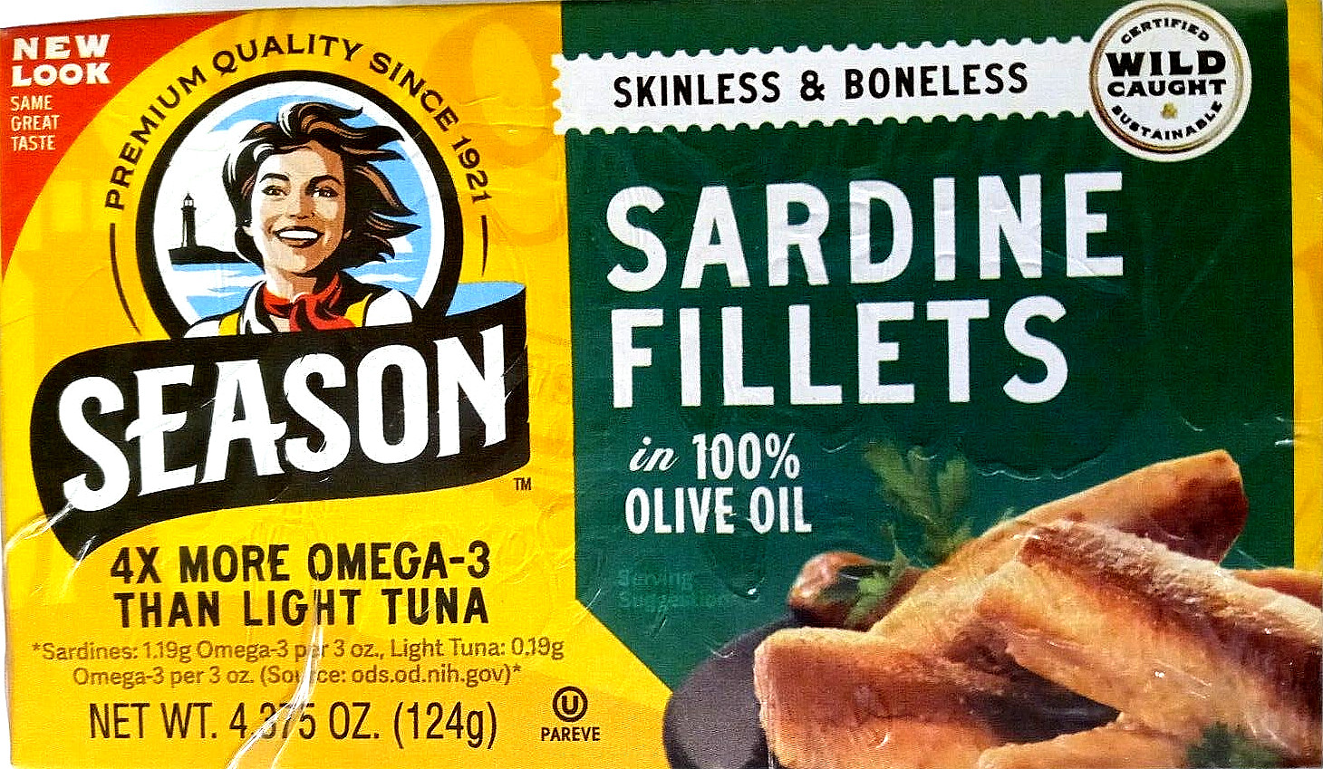 SEASON Sardine Fillets in Olive Oil WILD CAUGHT 4.375oz x 6 EXP 08/2029 NEW LOOK