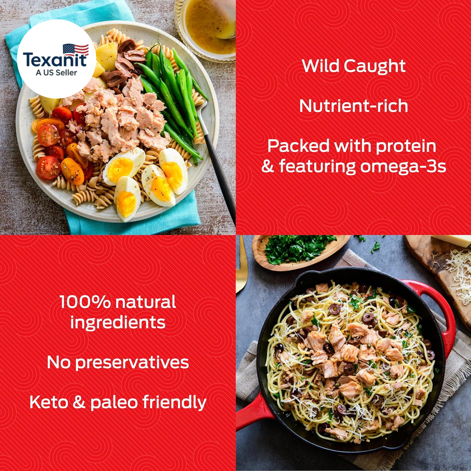 Premium Tuna Mediterreanean Lentil & Grain Salad, 7.76 Ounce Bowls (Pack of 6),