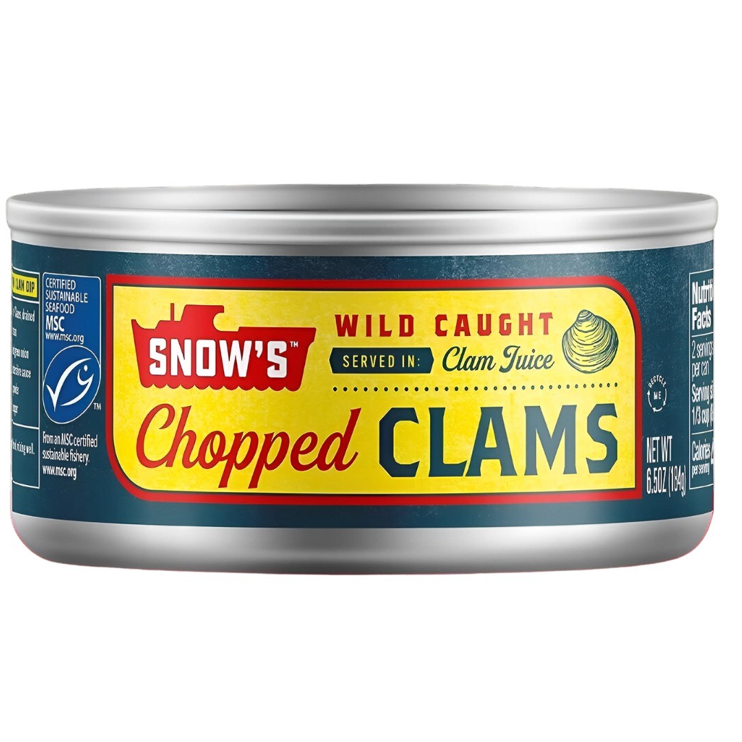 Wild-Caught Chopped Clams, 6.5 oz (Pack of 12) – 5g Protein, Sustainably Sourced