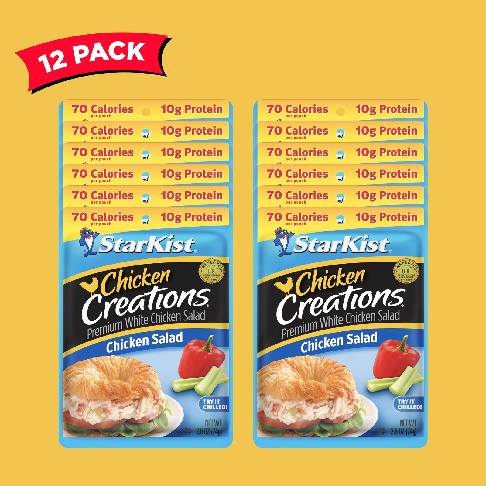 Chicken Creations, Chicken Salad, 2.6 Oz Pouch (Pack of 12)