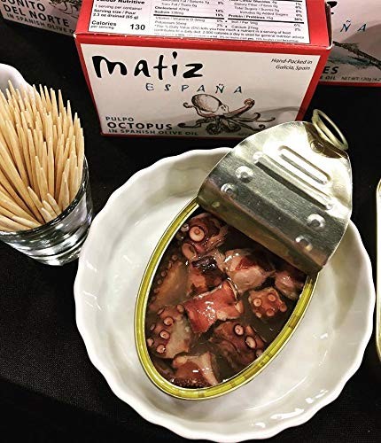 Matiz Pulpo Wild-Caught Spanish Octopus in Olive 4 Ounce (Pack of 5)
