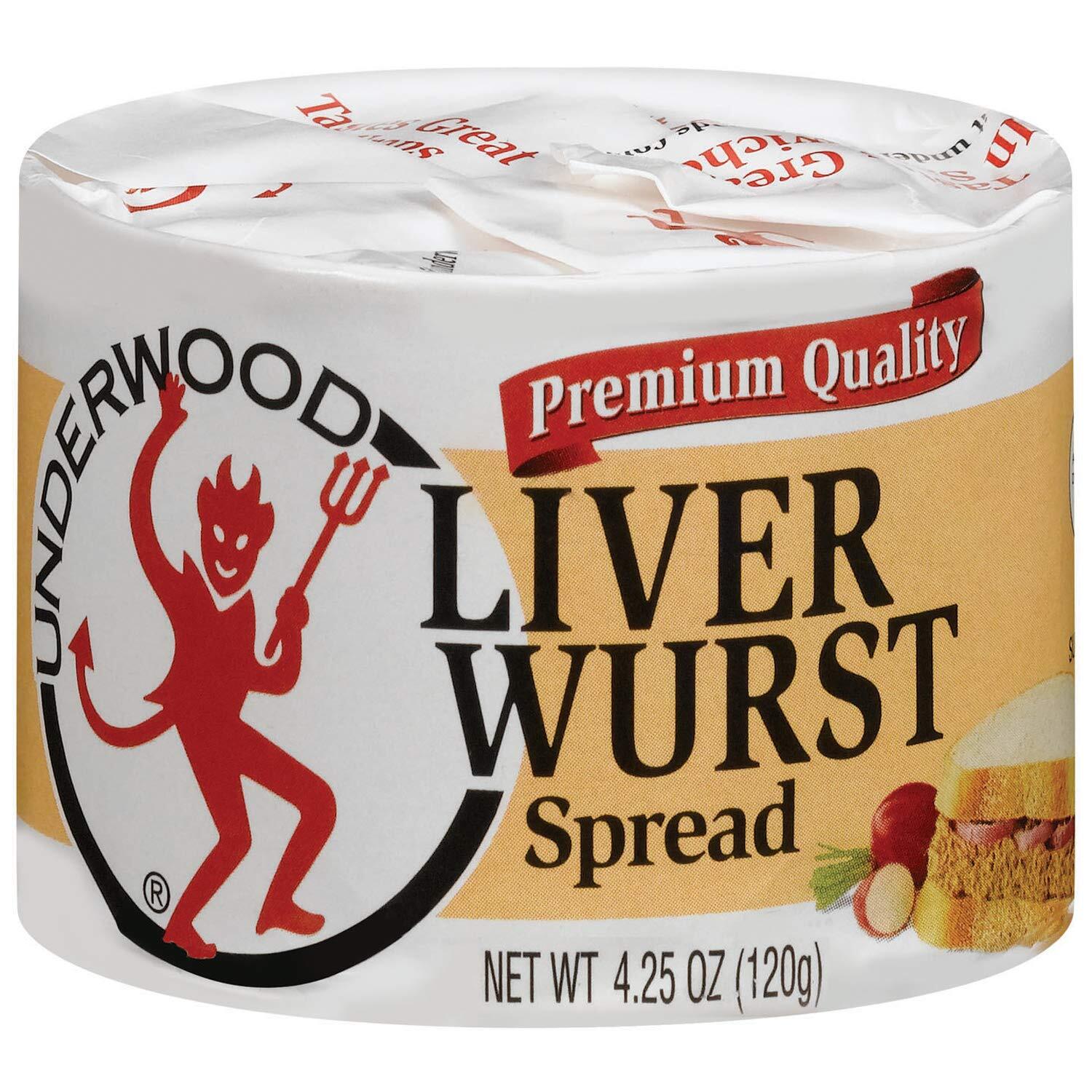 Underwood Liverwurst Spread 4.25 Ounce Pack Of 24 Delicious Meat Spread