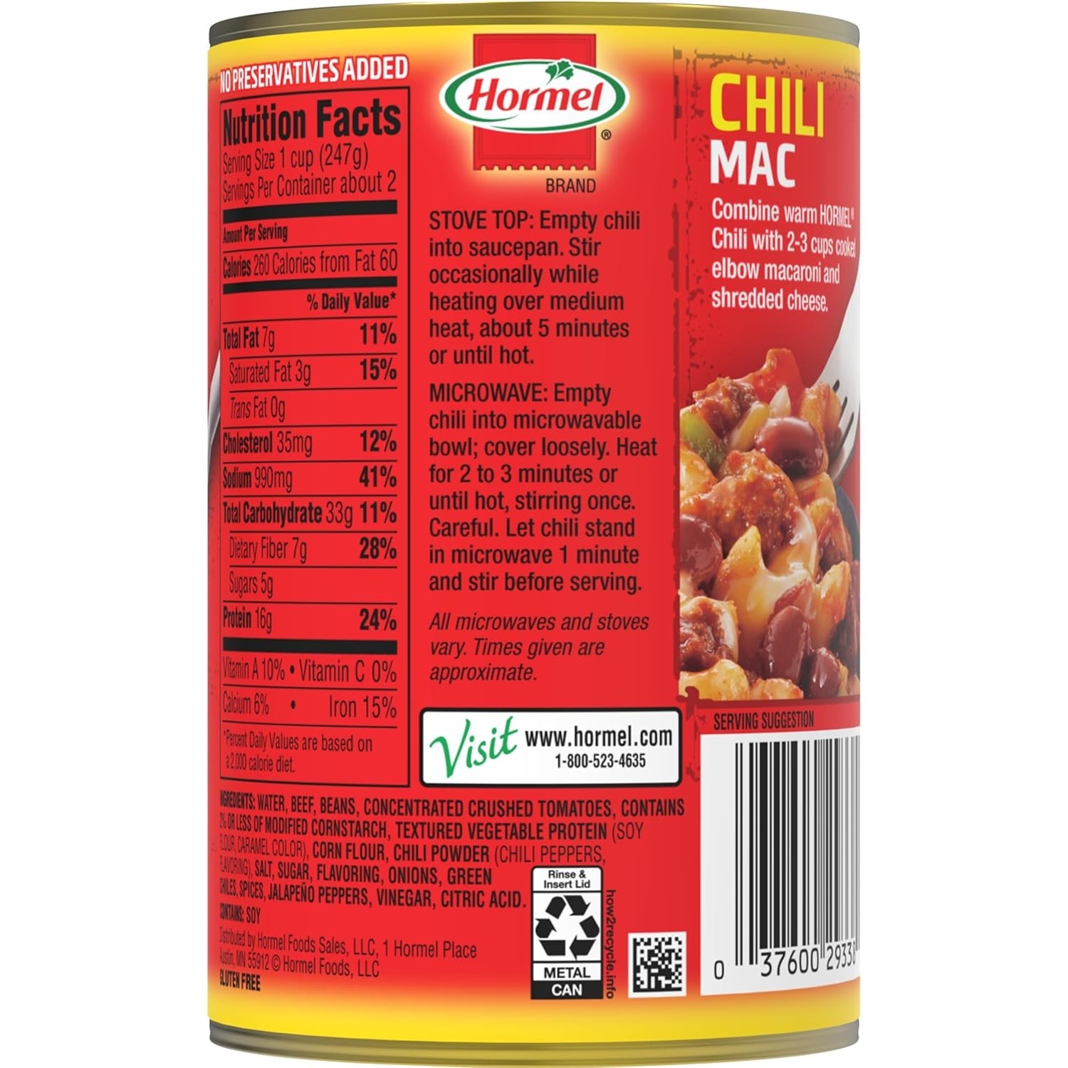 Delicious Gluten-Free Chunky Beef Chili with Beans – 15 oz, Two Cans for Sharing