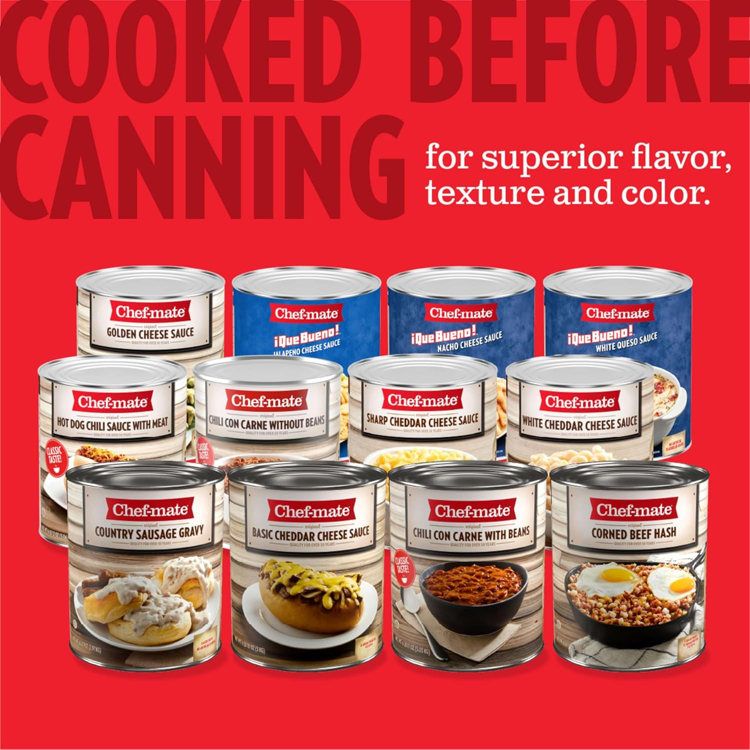 Beef Chili, Canned Beans with Meat, 6 Lb 11 Oz (#10 Can Bulk)